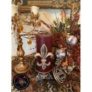 4&rdquo; x 9&rdquo; Chesnut Candle with Fleur