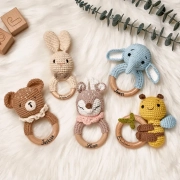 Personalized Baby Rattles &bull; Animal Crochet Rattles &bull; Baby Shower &bull; Birthday Gift &bull; Newborn Gifts &bull; Baby Gift